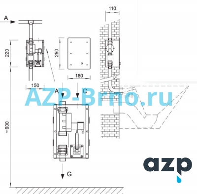 Антивандальная система смыва для унитазов BSAZ 01 AZP Brno Чехия (фото, схема) Антивандальная система смыва для унитазов BSAZ 01 AZP Brno Чехия (фото, схема)